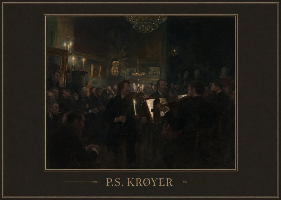 P.S. Krøyer An Evening at Høeberg's Home No4 - Affiche