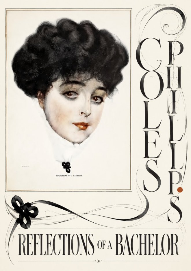 Coles Phillips Reflections of a Bachelor No6 - Affiche