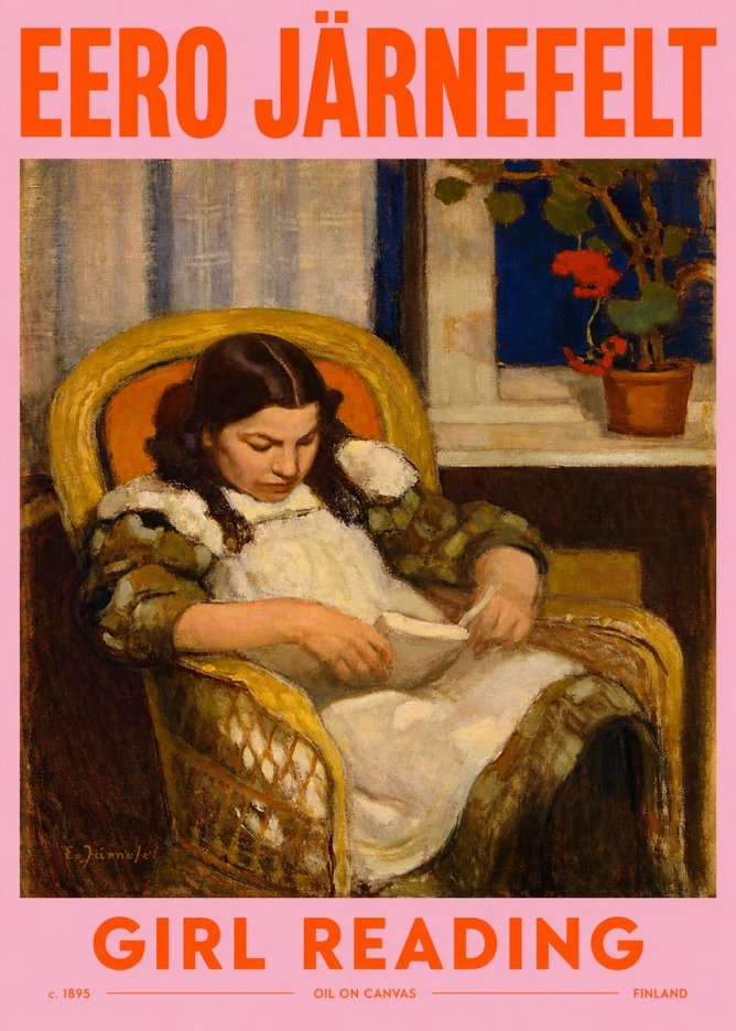 Eero Järnefelt Girl Reading No2 - Affiche