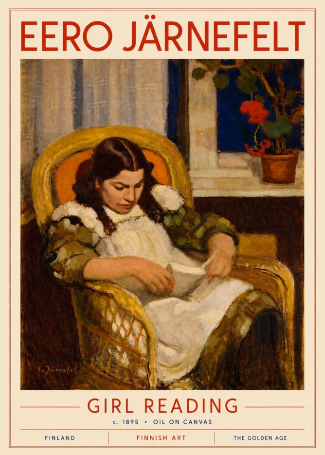 Eero Järnefelt Girl Reading No4 - Affiche