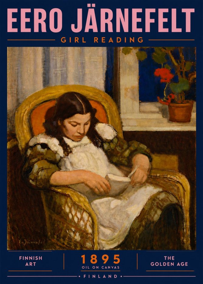 Eero Järnefelt Girl Reading No5 - Affiche