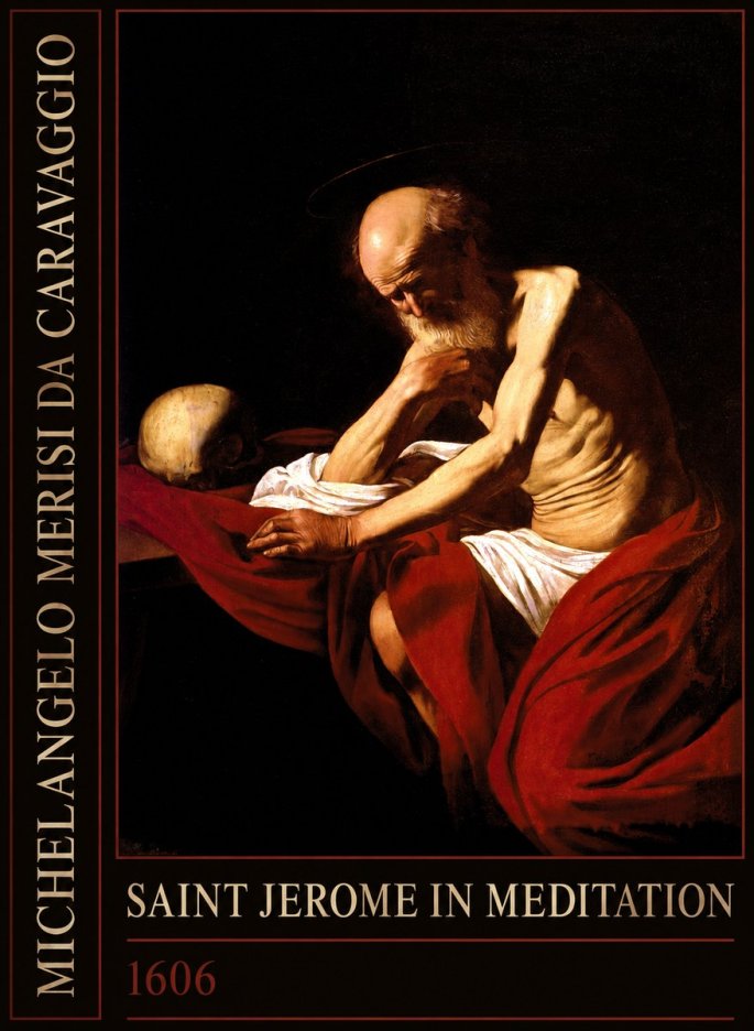 Michelangelo Merisi da Caravaggio Saint Jerome in Meditation I No2 - Affiche