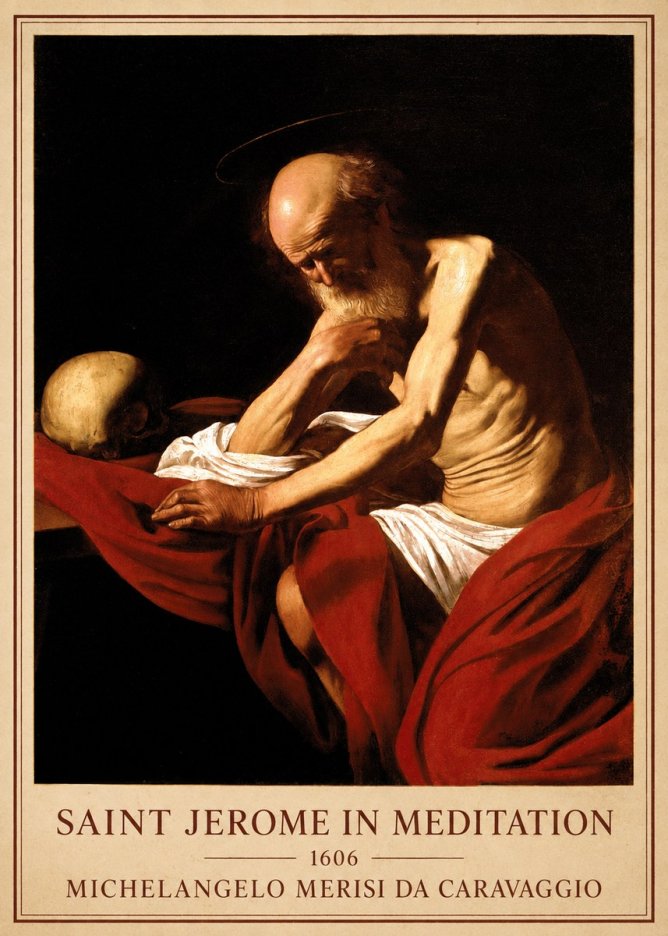 Michelangelo Merisi da Caravaggio Saint Jerome in Meditation I No6 - Affiche