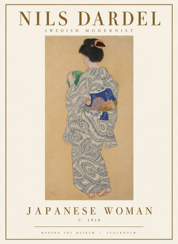 Nils Dardel Japanese Woman No1 - Affiche