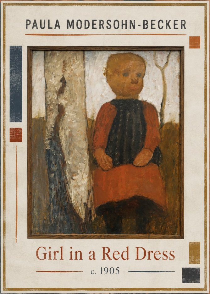 Paula Modersohn-Becker Girl in a Red Dress No1 - Affiche