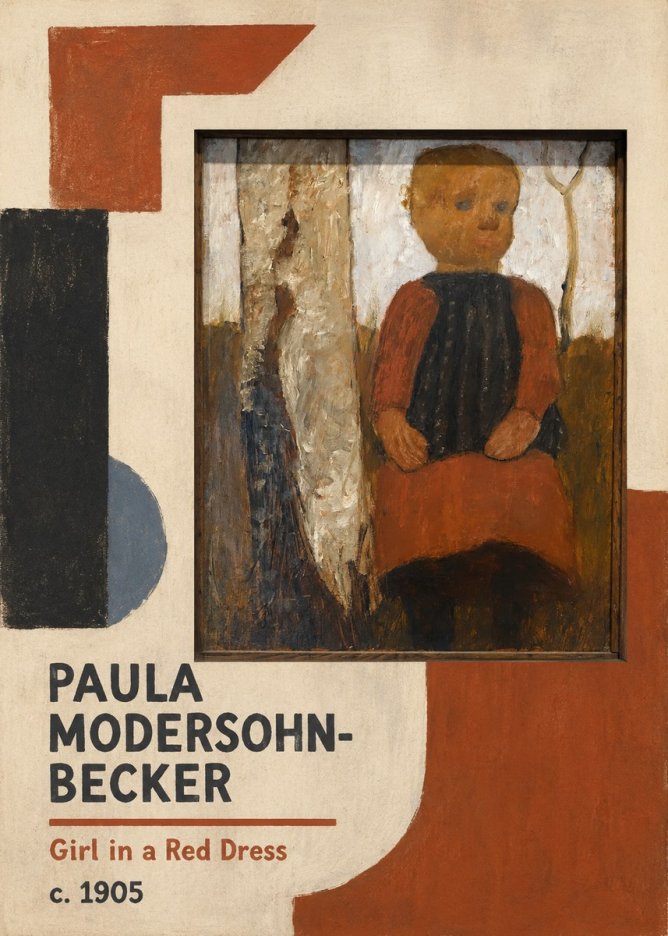 Paula Modersohn-Becker Girl in a Red Dress No2 - Affiche