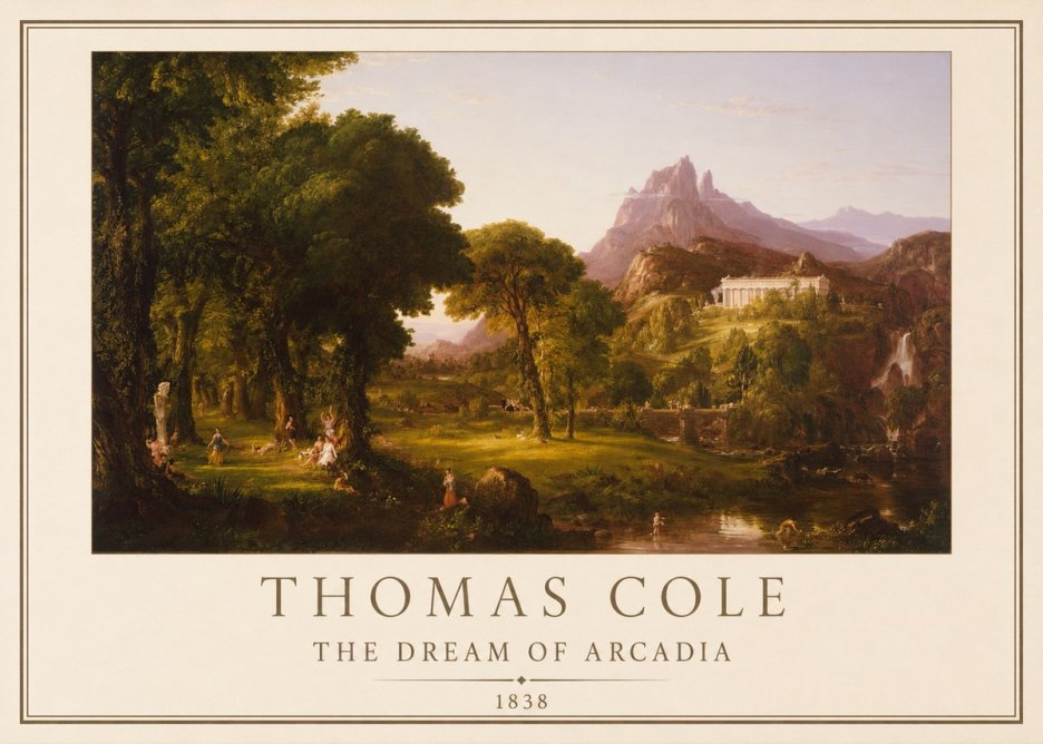 Thomas Cole The Dream of Arcadia No1 - Affiche