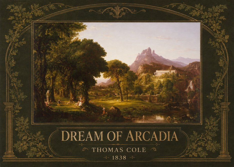 Thomas Cole The Dream of Arcadia No3 - Affiche