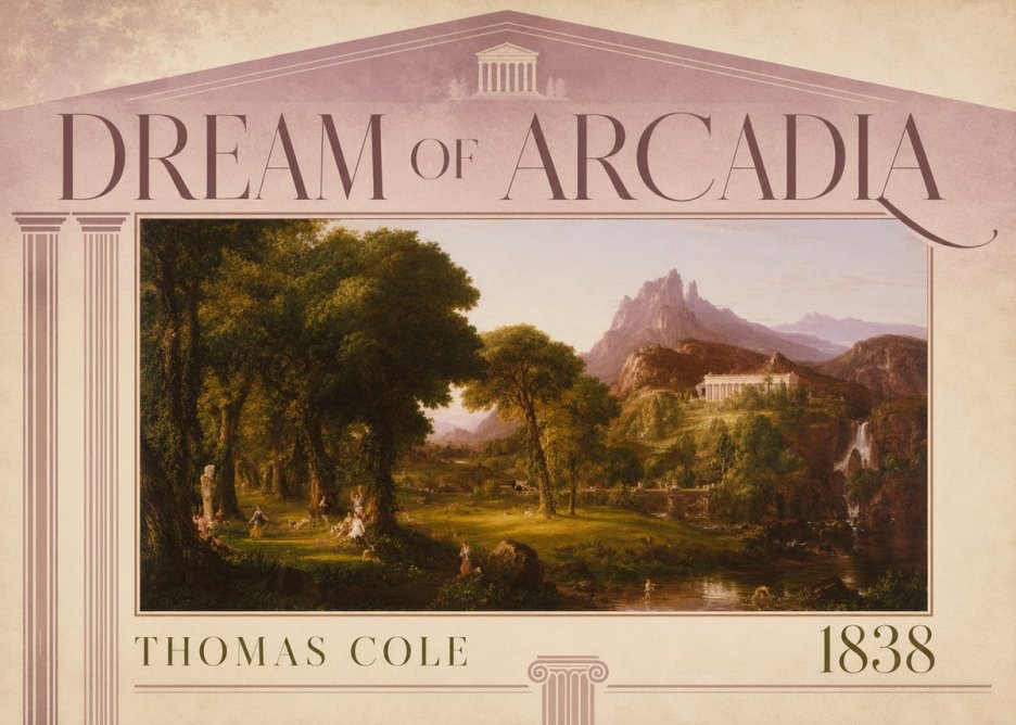Thomas Cole The Dream of Arcadia No4 - Affiche