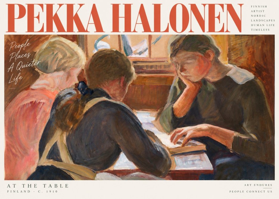 Pekka Halonen At the Table No3 - Affiche