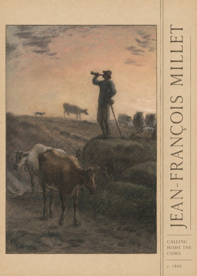 Jean-François Millet Calling Home the Cows No3 - Affiche
