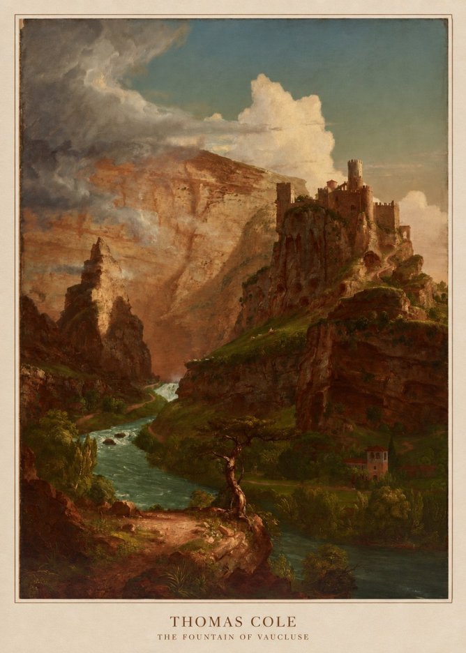 Thomas Cole The Fountain of Vaucluse II No6 - Affiche