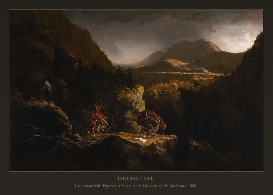 Thomas Cole Landscape with Figures: a Scene from the Last of the Mohicans No4 - Affiche