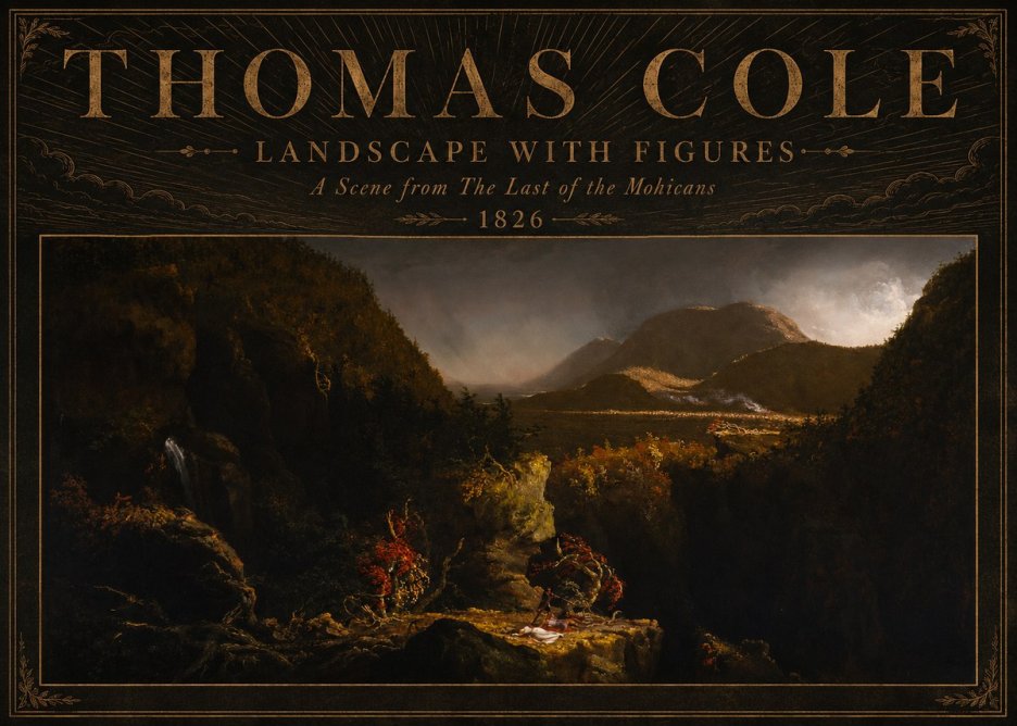 Thomas Cole Landscape with Figures: a Scene from the Last of the Mohicans No5 - Affiche