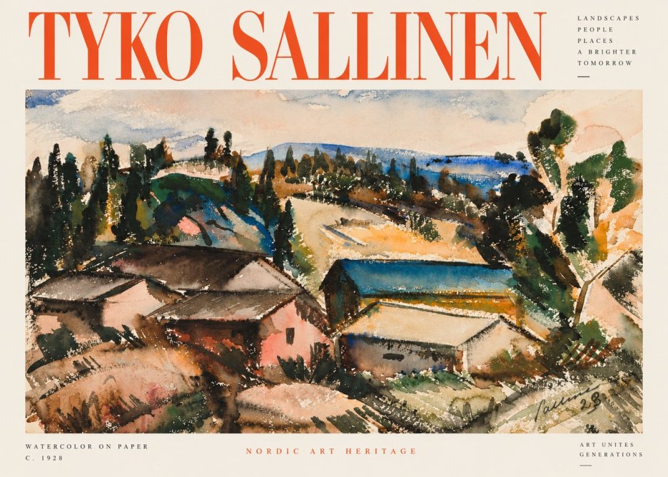 Tyko Sallinen Hillside Houses No3 - Affiche