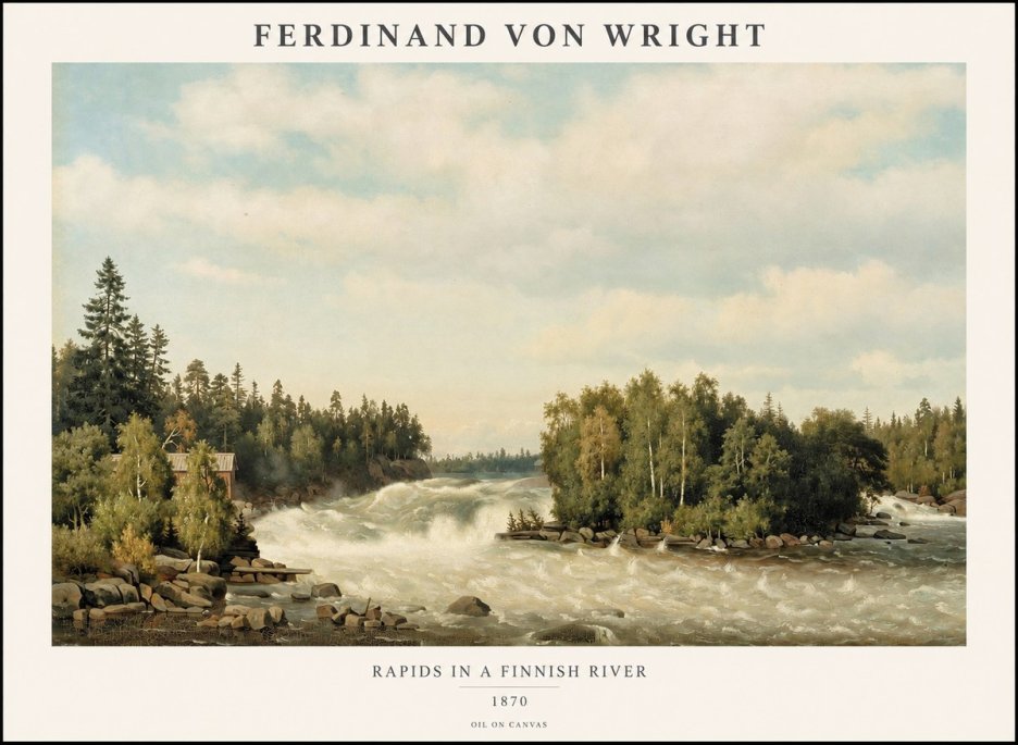 Ferdinand von Wright Rapids in a Finnish River No1 - Affiche