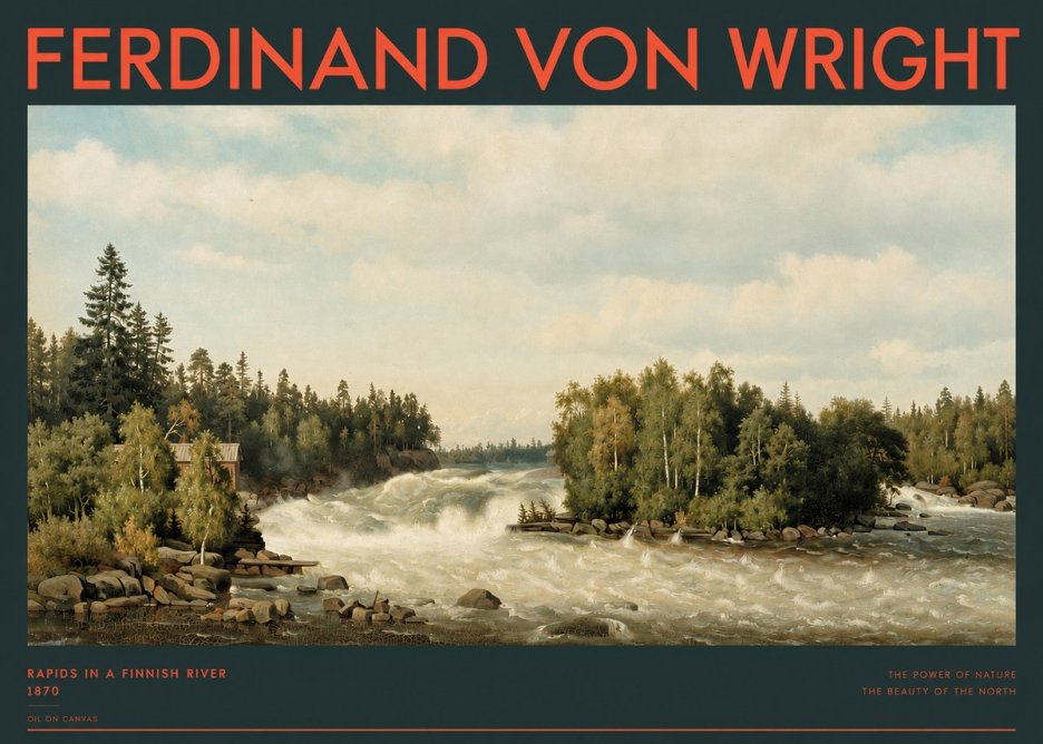 Ferdinand von Wright Rapids in a Finnish River No2 - Affiche