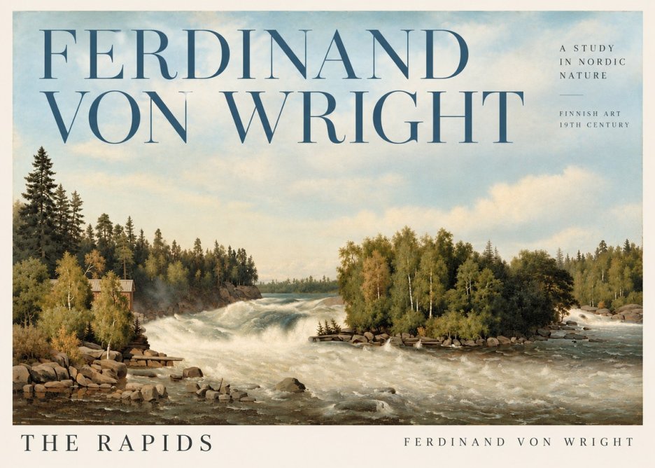 Ferdinand von Wright Rapids in a Finnish River No5 - Affiche