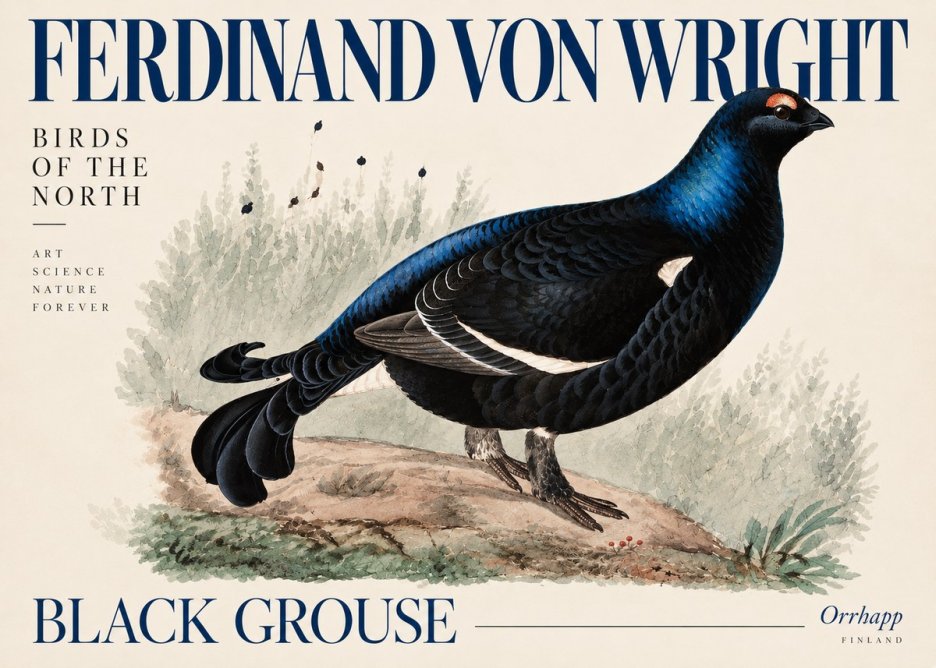 Ferdinand von Wright Black Grouse No5 - Affiche