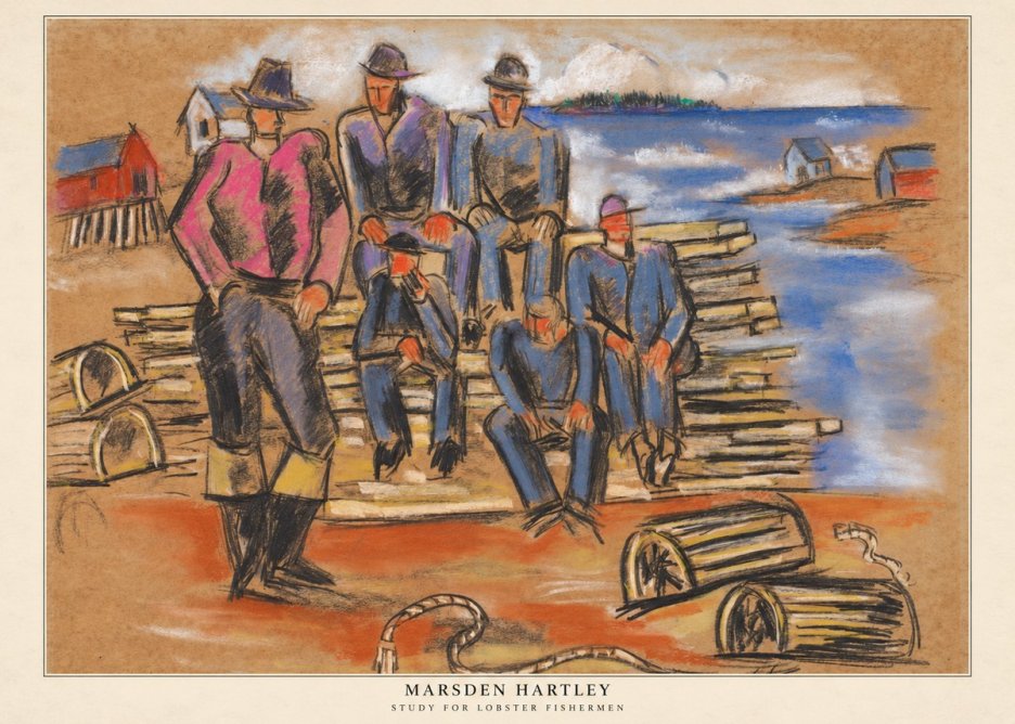 Marsden Hartley Study for 'Lobster Fishermen' No6 - Affiche