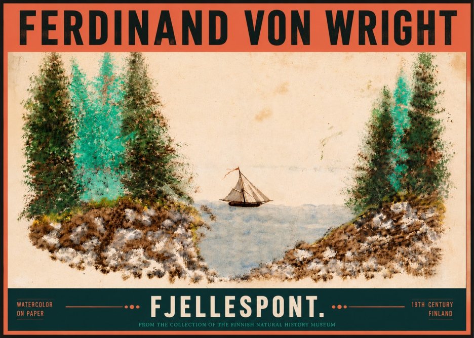 Ferdinand von Wright Fjellespont. No5 - Affiche
