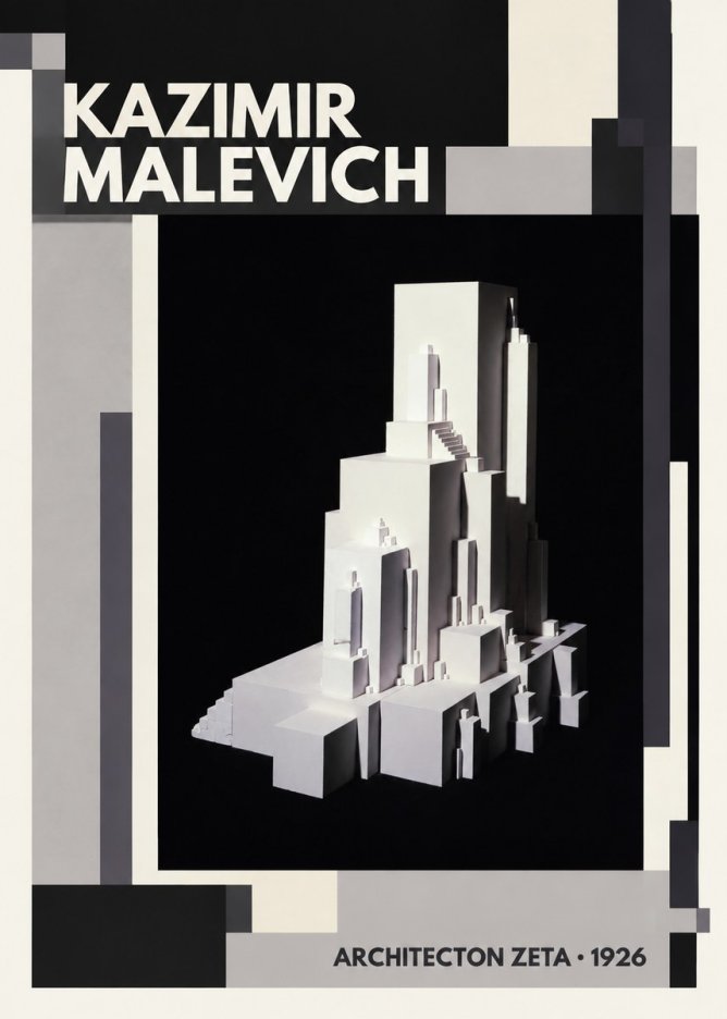 Kazimir Malevich Architecton Zeta No2 - Affiche