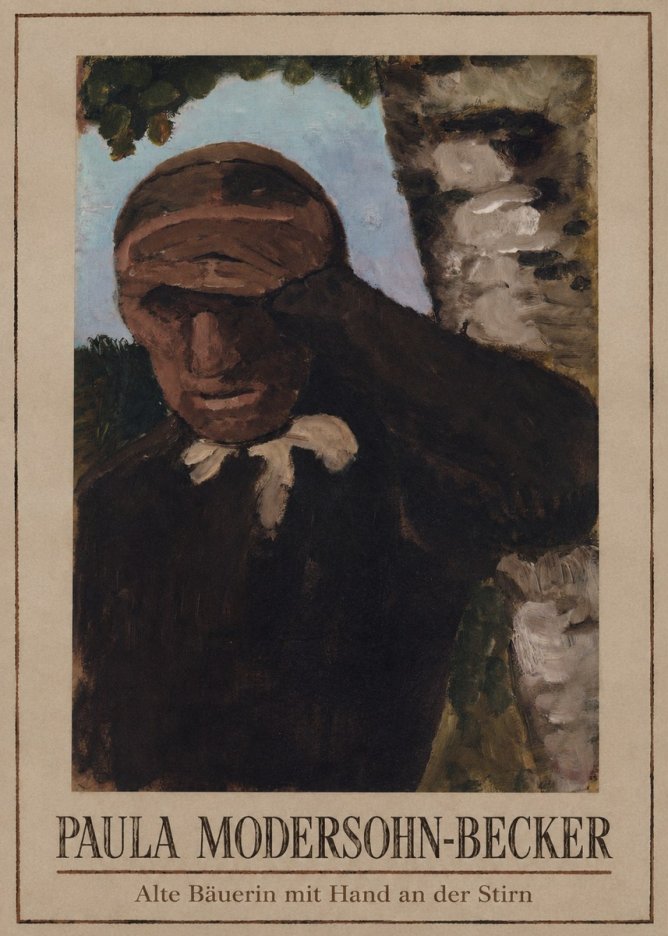 Paula Modersohn-Becker Alte Bäuerin Mit Hand an Der Stirn No1 - Affiche