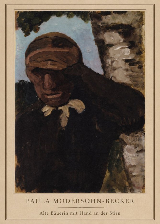Paula Modersohn-Becker Alte Bäuerin Mit Hand an Der Stirn No3 - Affiche