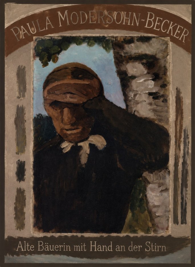 Paula Modersohn-Becker Alte Bäuerin Mit Hand an Der Stirn No4 - Affiche