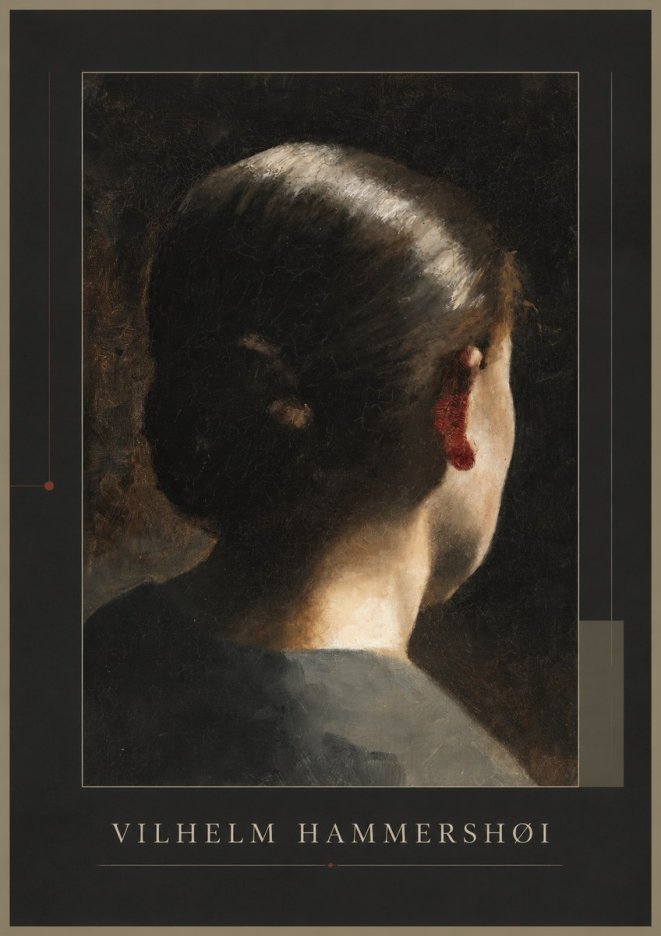 Vilhelm Hammershøi Woman Seen from Behind No1 - Affiche