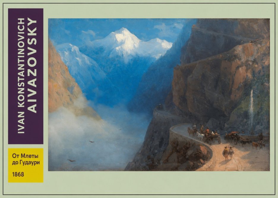 Ivan Konstantinovich Aivazovsky От Млеты До Гудаури No3 - Affiche