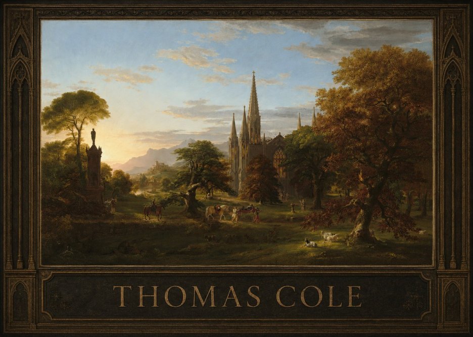 Thomas Cole The Architect's Dream No4 - Affiche