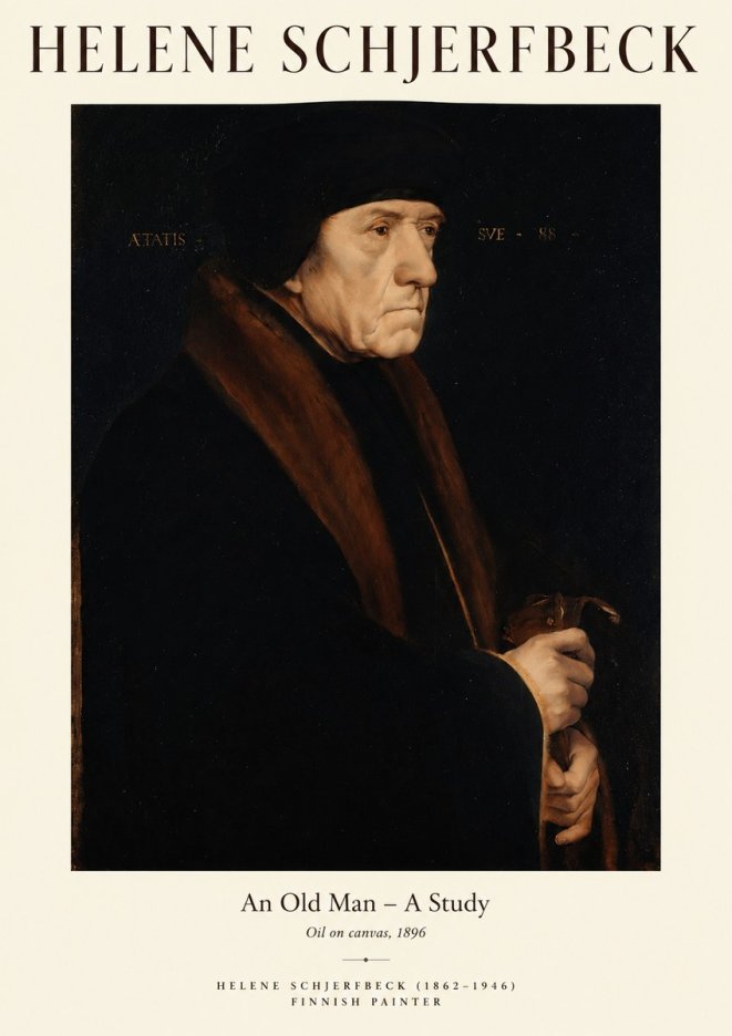 Helene Schjerfbeck An Old Man – a Study No1 - Affiche
