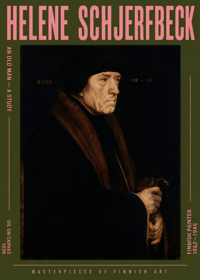 Helene Schjerfbeck An Old Man – a Study No5 - Affiche