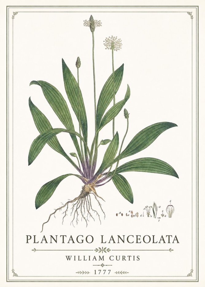 William Curtis Plantago Lanceolata IV No1 - Affiche