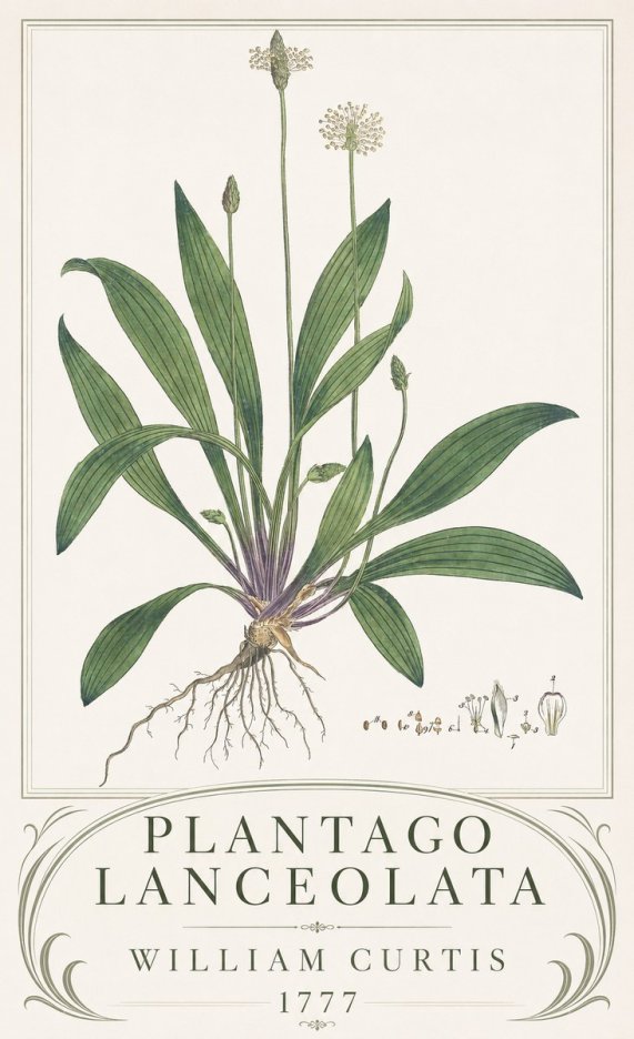 William Curtis Plantago Lanceolata IV No3 - Affiche