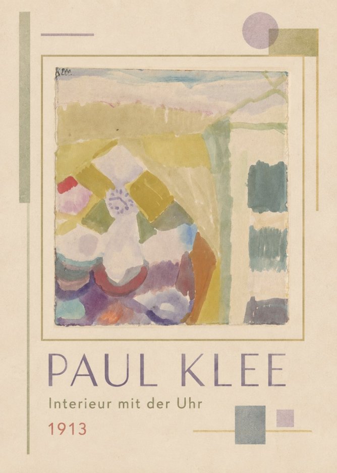 Paul Klee Interieur Mit Der Uhr II No1 - Affiche