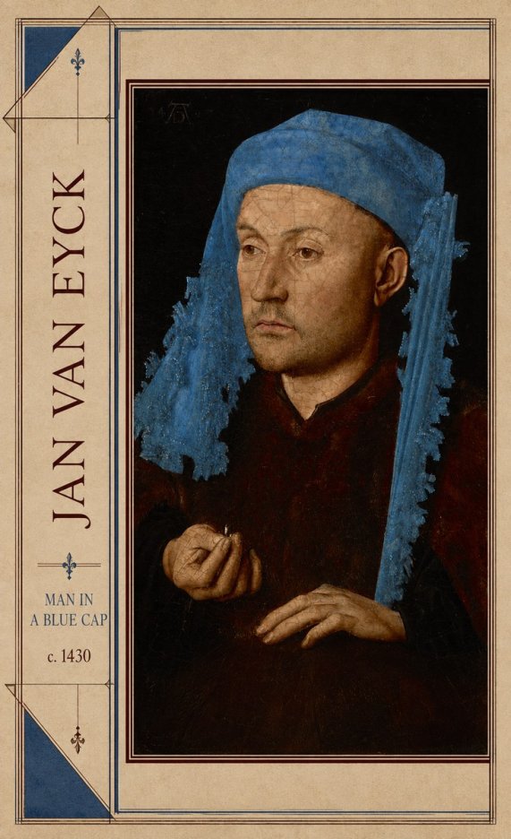 Jan van Eyck Man in a Blue Cap II No2 - Affiche