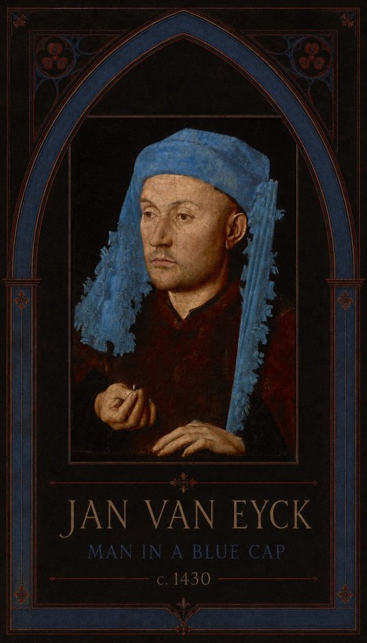 Jan van Eyck Man in a Blue Cap II No3 - Affiche