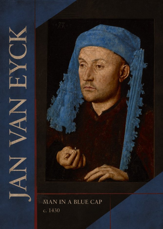 Jan van Eyck Man in a Blue Cap II No5 - Affiche