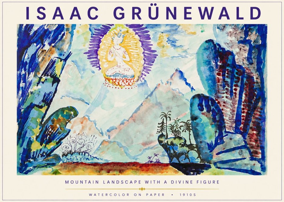 Isaac Grünewald Mountain Landscape with a Divine Figure No3 - Affiche