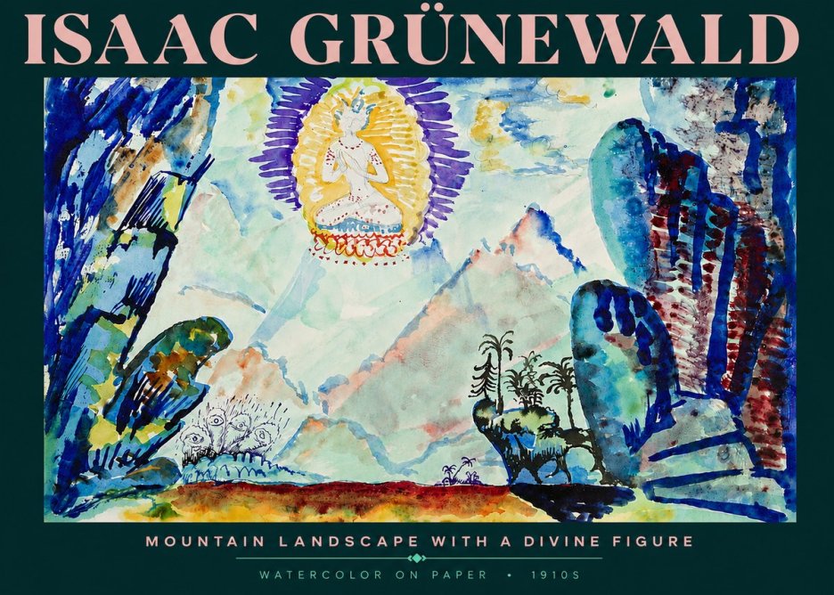 Isaac Grünewald Mountain Landscape with a Divine Figure No4 - Affiche