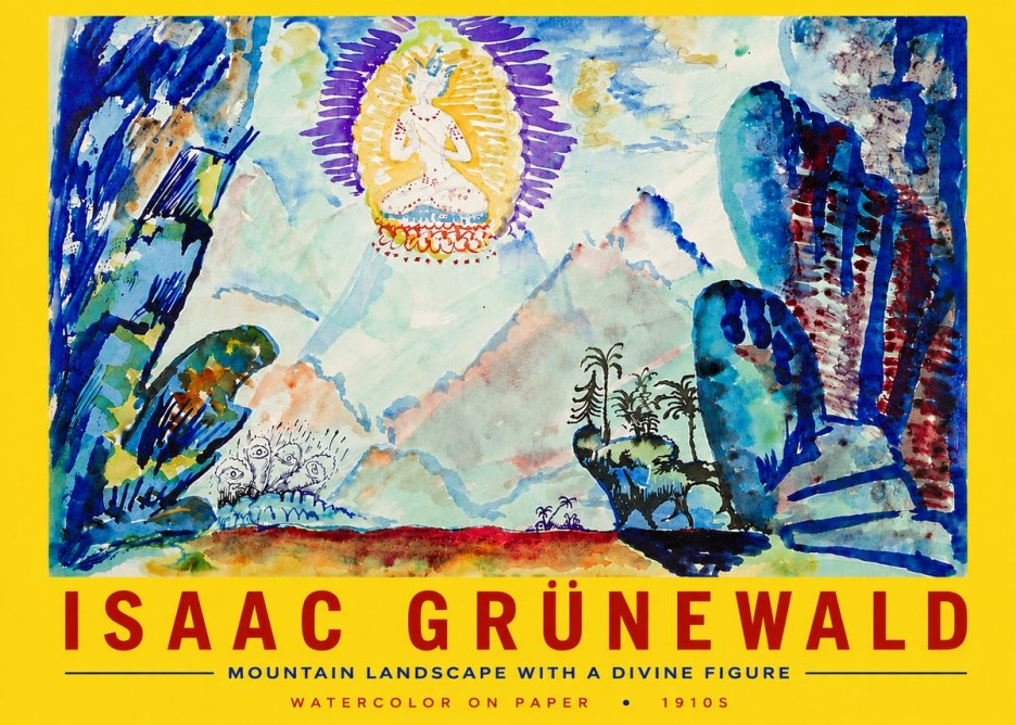 Isaac Grünewald Mountain Landscape with a Divine Figure No5 - Affiche