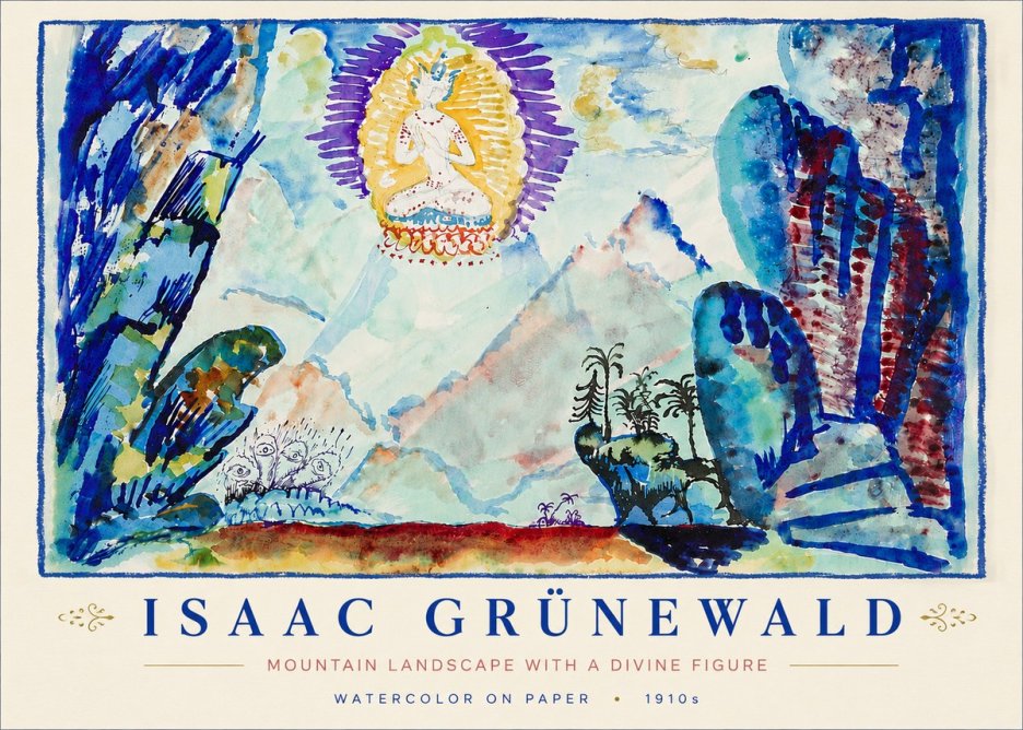 Isaac Grünewald Mountain Landscape with a Divine Figure No6 - Affiche