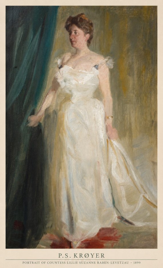 P.S. Krøyer Portrait of Countess Lillie Suzanne Raben-levetzau - 1899 No4 - Affiche
