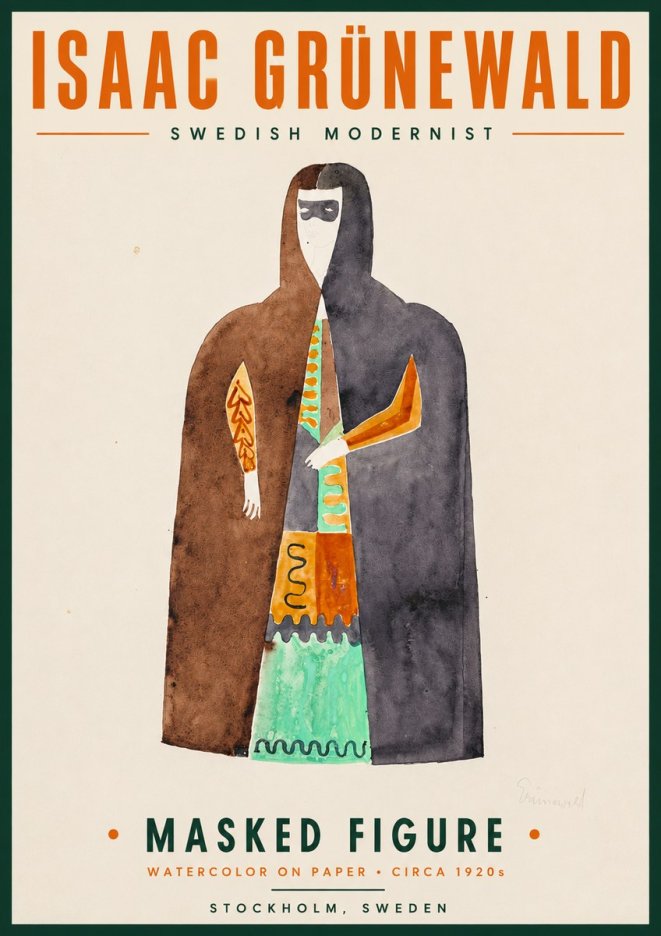 Isaac Grünewald Masked Figure No4 - Affiche