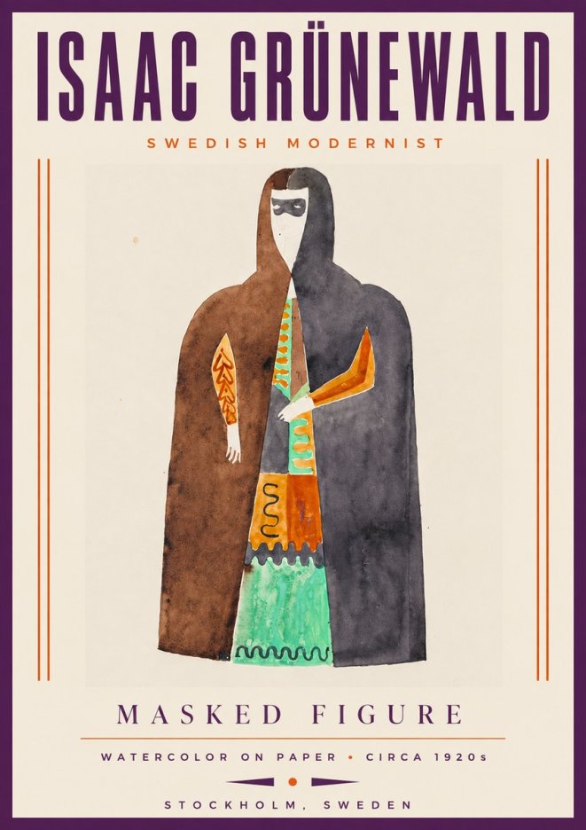 Isaac Grünewald Masked Figure No5 - Affiche