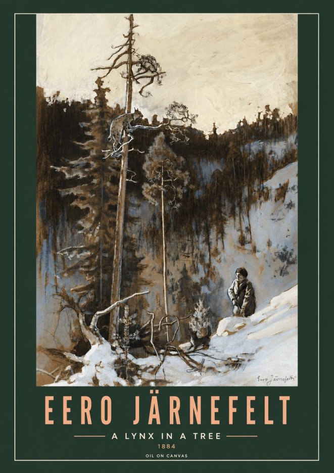 Eero Järnefelt A Lynx in a Tree No2 - Affiche