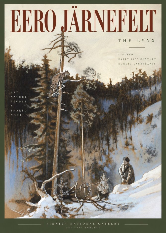 Eero Järnefelt A Lynx in a Tree No5 - Affiche