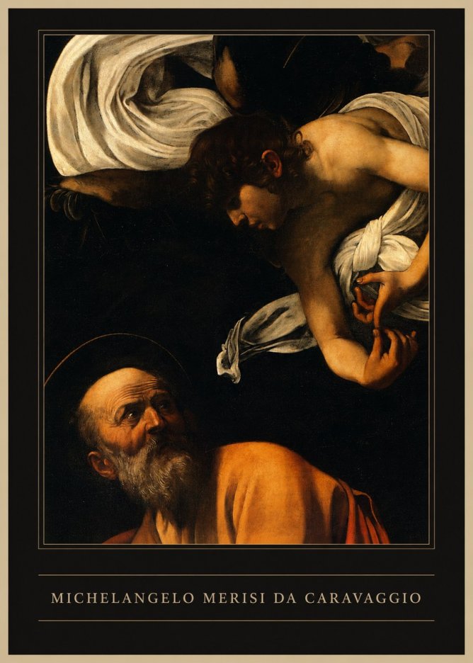 Michelangelo Merisi da Caravaggio The Inspiration of Saint Matthew I No1 - Affiche